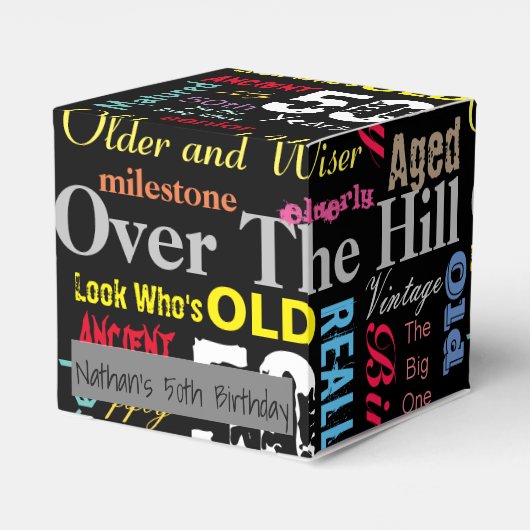 00. Happy BIrthday in a Graffiti Style Favor Box Geschenkschachtel (Rückseite)