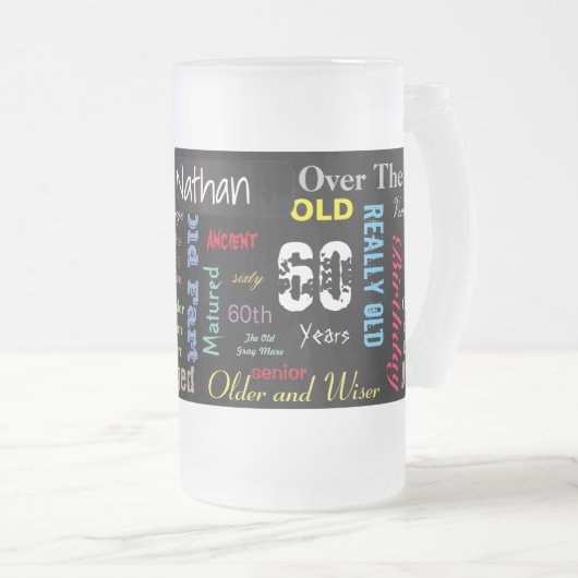 00. Happy BIrthday in a Graffiti Style Mattglas Bierglas (VorderseiteRechts)