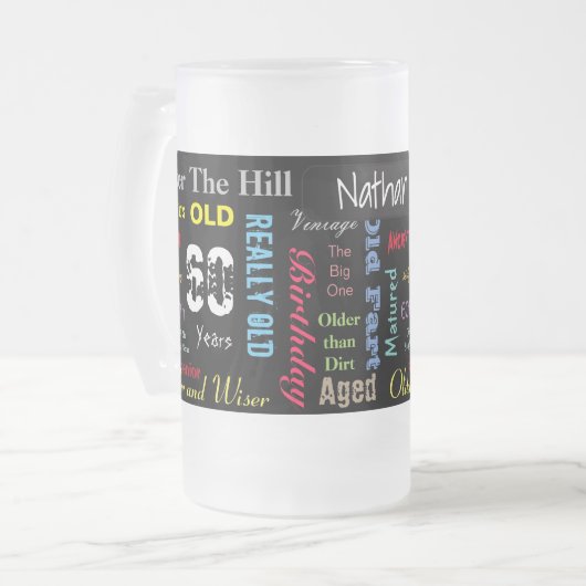 00. Happy BIrthday in a Graffiti Style Mattglas Bierglas (Vorderseite Links)