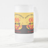 00 Jahre alt und immer noch smokin heiß | 00. Gebu Mattglas Bierglas (VorderseiteRechts)