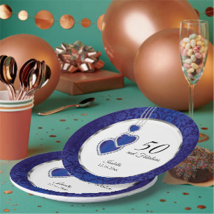 00. Saphirblauer Geburtstag Pappteller