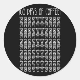 00 Tage Kaffee - glücklicher 00. Schultag Runder Aufkleber