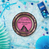 00th Rosa Leopard-hoher Heels des Pappteller (Party)