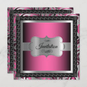 00th Rosa metallisches des Einladung (Vorne/Hinten)