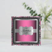 00th Rosa metallisches des Einladung (Stehend Vorderseite)