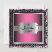 00th Rosa metallisches des Einladung (Vorderseite)