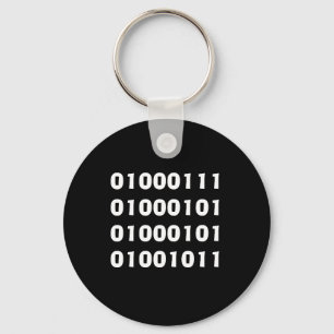 01000111 01000101 01000101 01001011 SCHLÜSSELANHÄNGER