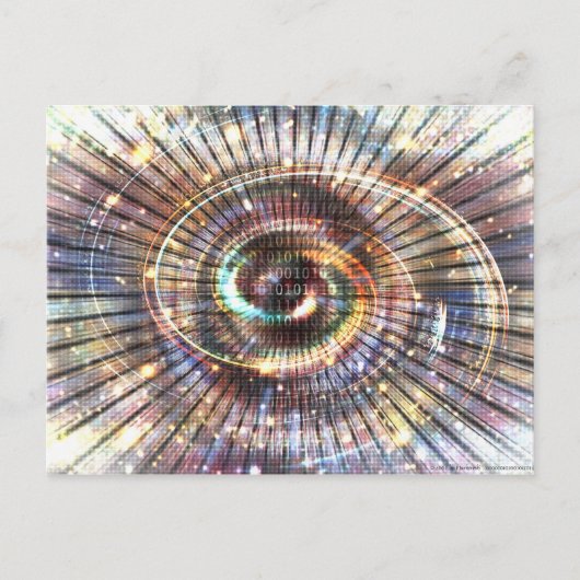0100101010001101 (Teil 2) | Code Binary Cyberspace Postkarte (Vorderseite)