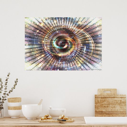 0100101010010101 (Teil 2) | Code Binary Cyberspace Poster (Küche)