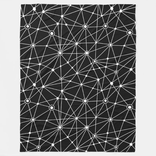 010316 Network - White on Black Fleecedecke (Vorderseite)