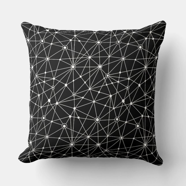 010316 Network - White on Black Kissen (Vorderseite)