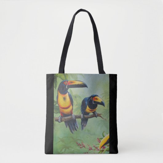 0108 - Tropical Bird Tote Bag Tasche (Vorderseite)