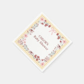 010 Bernstein-Wildblumen-Bogen-Gingham-Baby-Shower Serviette (Ecke)