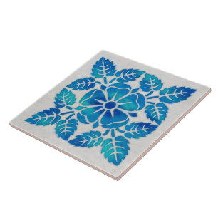 010 Vintages Design der Keramik mit blauen Kacheln