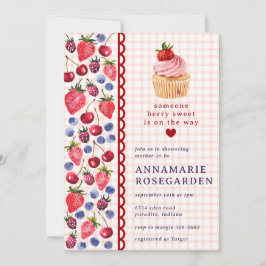 011 Terrakotta-Beerenflecken-Cupcake-Baby-Party Einladung
