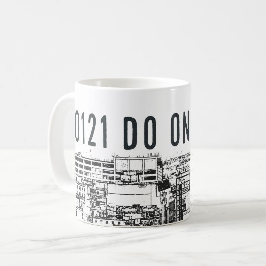 0121 TUN Sie EIN und Birminghamcityscape auf Tasse (Vorderseite Links)