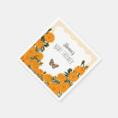 012 Copper Ringelblume Gingham Baby Shower Serviette (Ecke)
