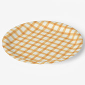012 Kupfer-Aquarell-Gingham-L-Papierplatten Pappteller (Schrägansicht)