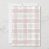 013 Chocolate 020 Fog Sun Plaid Stork Baby Shower Einladung (Rückseite)