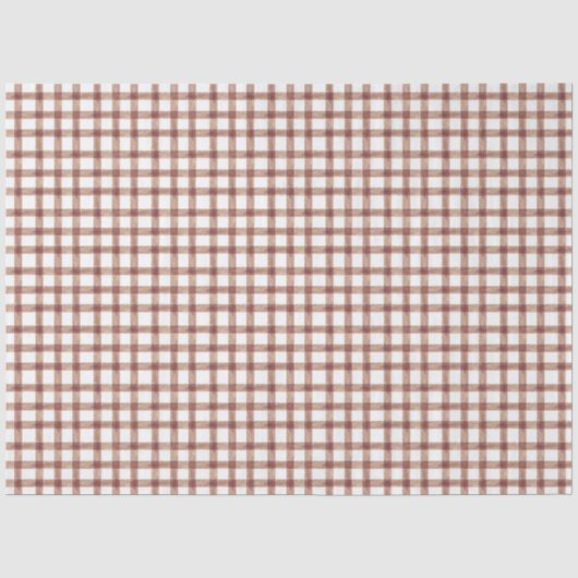 013 Chocolate Braun Gingham Seidenpapier (Vorderseite)