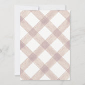 013 Chocolate Brown Teddy Bear Gingham Baby Shower Einladung (Rückseite)