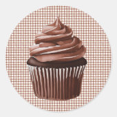 013 Chocolate Cupcake on Gingham Sticker (Vorderseite)