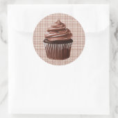 013 Chocolate Cupcake on Gingham Sticker (Tasche)
