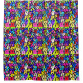 0141 - Katzen-Muster - Duschvorhang (Vorderseite)