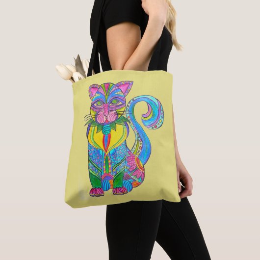 0144 - Katze Alebrije - Tote Beutel Tasche