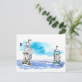 (014) Kampfeinsatz mit hohen Schiffen Postkarte (Stehend Vorderseite)