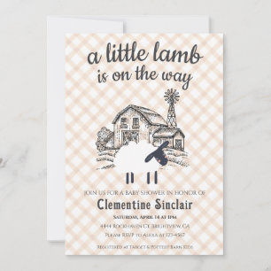 014 Latte A Little Lamb Farm Karo Babyparty Einladung