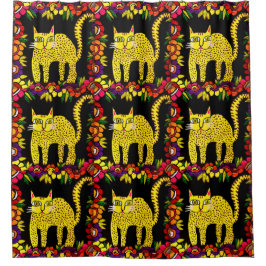 0151 - Basi the Cat Pattern - Duschvorhang