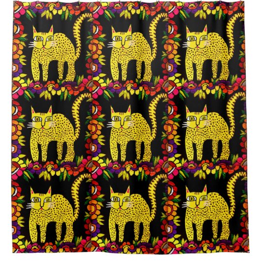 0151 - Basi the Cat Pattern - Duschvorhang (Vorderseite)