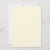 015 Zitronengelb Gingham Schleife Gänseblümchen Ba Einladung (Rückseite)