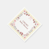 015 Zitronengelb Wildblumen-Schleife Gingham-Baby- Serviette (Ecke)
