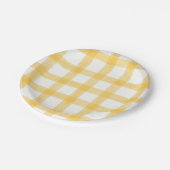 016 Ringelblumen-Wasserfarbe Gingham Kleine Papier Pappteller (Schrägansicht)