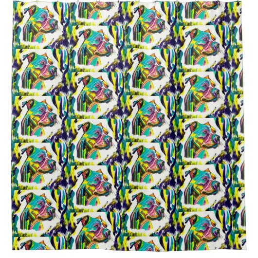 0173 - Pitbull Liebe Duschvorhang (Vorderseite)