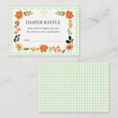 017 Moos-Gingham-Baby-Party-Windel-Raffle Begleitkarte (Vorne/Hinten)