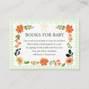 017 Moos-Gingham-Baby-Shower-Einlagekarte Begleitkarte