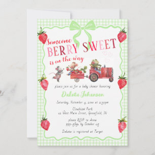 017 Moos Gingham Beeren Süße Farm Baby Shower Einladung