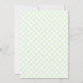 017 Moosgrüner Regenschirm Gingham Baby Sprinkle Einladung (Rückseite)