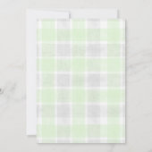 017 Moss 020 Fog Sun Plaid Stork Baby Shower Einladung (Rückseite)