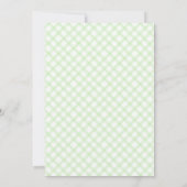 017 Moss Green Floral Daisy Plaid Baby Shower Einladung (Rückseite)