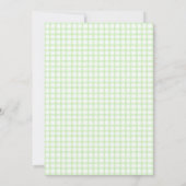 017 Moss Green Gingham Baby Shower Invitations Einladung (Rückseite)