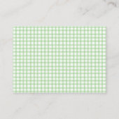 018 Gras-Gingham-Baby-Shower-Windeldiaper-Raffle Begleitkarte (Rückseite)