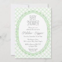 018 Gras Vintage-Spitzenrahmen Gingham-Baby-Party-