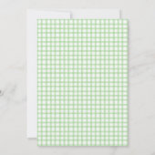 018 Grass Green Gingham Baby Shower Invitations Einladung (Rückseite)