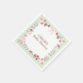 018 Grass Green Wildflower Bow Gingham Shower Serviette (Ecke)