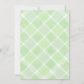 018 Grass Watercolor Gingham Birds Baby Shower Einladung (Rückseite)