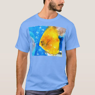 018 Single Gelbe Angelfisch Aquarellengel w T-Shirt